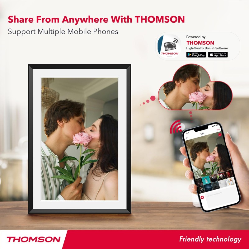 THOMSON 10.1 Inches Digital WiFi Picture Frame, Digital Photo Frame