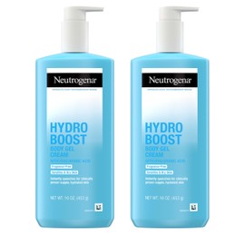 Neutrogena Hydro Boost Body Gel Cream, Hydrating Body Lotion with Hyaluronic Acid for Sensitive Skin, Fragrance-Free Hyaluronic Acid Moisturizer, 16 oz, 2 Pack