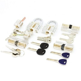 ValueHall 7 PCS Training Locks Professional Transparent Cutaway Practice Keyed Lock for Locksmith and Beginner V7030-1