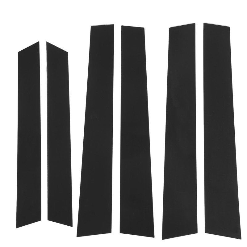 6 Pcs Side Door Window Cover Glossy Black Pillar Post