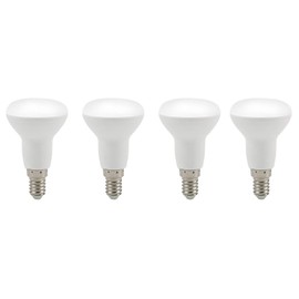 BesYouSel R50 LED Lamp E14 Base 5W (45W Incandescent Bulb Equivalent) R50 Long Neck Mushroom Shape Light Bulbs 6000K Cool White 120 ° Beam Angle Wide Flood Light for Home, School, Store, Pack of 4