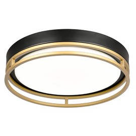 Flynix 12.5 Inch LED Flush Mount Ceiling Light Fixture, 26W, Super Bright 1700 Lumens, 3 Color 3000K/4000K/5000K, Dimmable Ceiling Lamp for Bedroom Hallway Bathroom Kitchen Laundry (Black Gold)