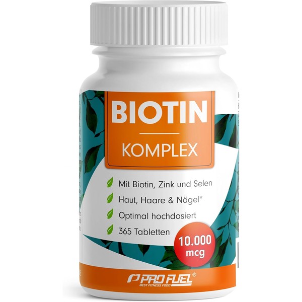Biotin High Dose 10,000 mcg – 365 Vegan Tablets with