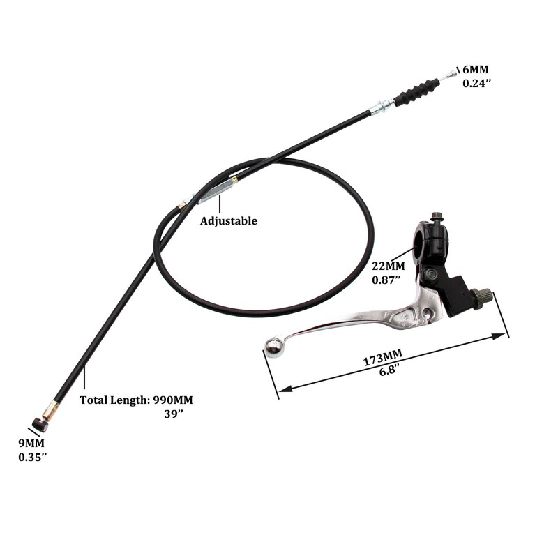 PRO BAT Universal 7/8'' Left Clutch Lever Handle 39'' Cable