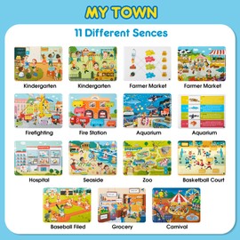 Freebear Busy Book for Toddlers Preschool Learning Activities Resources Autism Sensory Toys Montessori Toys for 2-3 Year Old,Travel Toys, Gifts for Girls and Boys 4 5 6 Years (Human World)