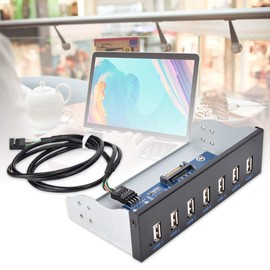 Fosa Unidad óptica del Panel Frontal, concentrador USB del Panel Frontal USB2.0 de 7 Puertos |9pin |Transmisión de Datos sin pérdida para Caja de computadora de 5.25 '