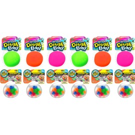 JA-RU Stretchy Dough Stress Ball & Squishy Bead Filled Ball (12 Pack) Soft Fidget Balls for Kids & Adults. Stress Relief Anxiety Therapy Squeeze Ball. Sensory ADHD Autism Toys. 401 (6)-4786 (6) s