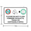 2-Pack Please Do Not Flush Feminine Products, Trash Or Disposable