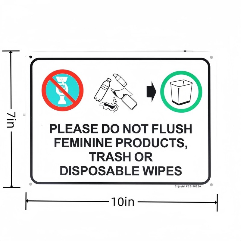 2-Pack Please Do Not Flush Feminine Products, Trash Or Disposable
