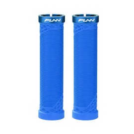 Funn Hilt Mountain Bike Handlebar Grips with Single Lock On Clamp, Lightweight and Ergonomic Bicycle Handlebar Grips with 22 mm Inner Diameter, Unique Patterned Bicycle Grips for MTB/BMX (Blue)
