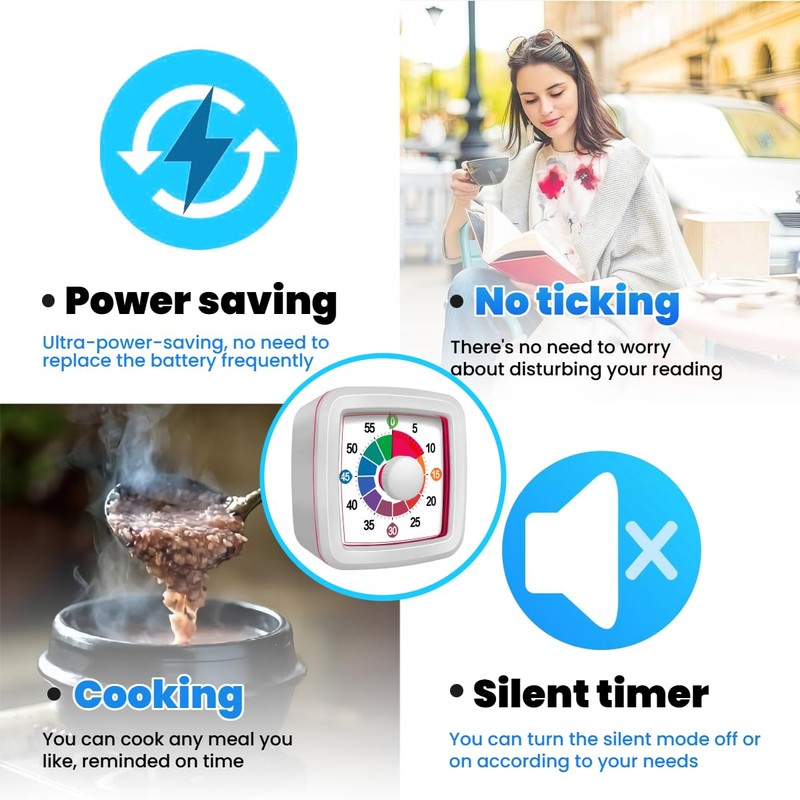 Visual Timer for Kids, 60-Minute Countdown Timer for Classroom Office