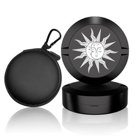 Zyn Metal Can, Zyn Container, Double-Layer Design Zyn Holder, Airtight, Odor-Proof Food Containers, Zyn Gifts for Men and Women, Black, for vitamins, pills, candy, etc. (Sun Badge)