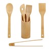 Relaxdays Kitchen Utensils Set of 6 Cooking Spoons, Spatulas, Barbecue