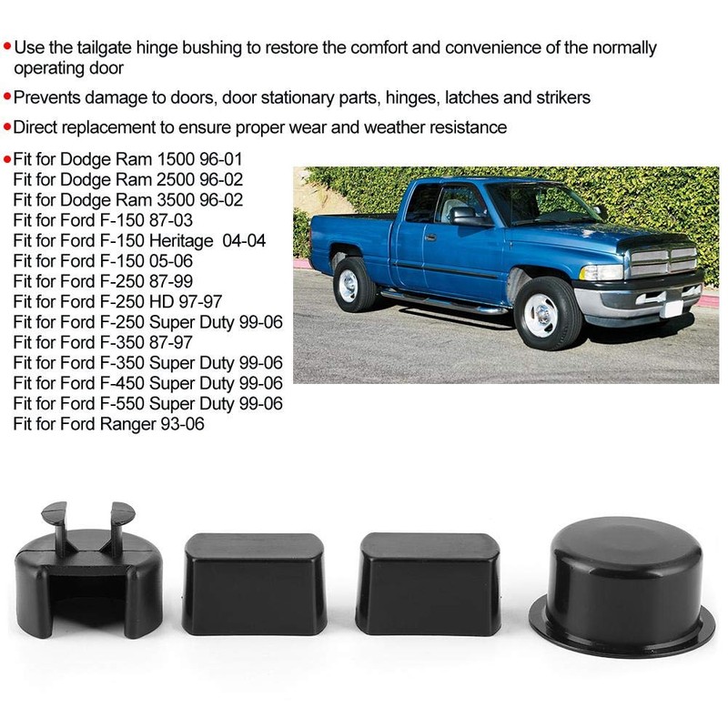 Car Tailgate Hinge Kit, 4pcs/Set Tailgate Hinge Joint Bushing Insert