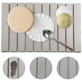 Stone Dish Drying Mat for Kitchen Counter, Collapsible Kitchen Dish Drying Mat, Absorbent Quick Dry Diatomaceous Earth