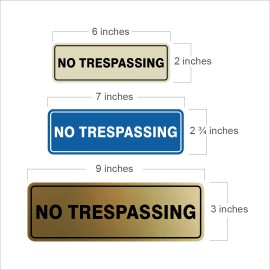 All Quality Standard No Trespassing Sign - Black - Large 3" X 9"