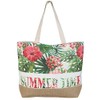 Idena 31018 Summer Time Canvas Beach Bag with Floral Pattern,