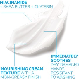 La Roche-Posay Cicaplast Crema de Manos Calmante, Hidratante y Protectora, Repara la Barrera Cutánea, con Niacinamida y Glicerina, Acabado no Graso, 50 ml