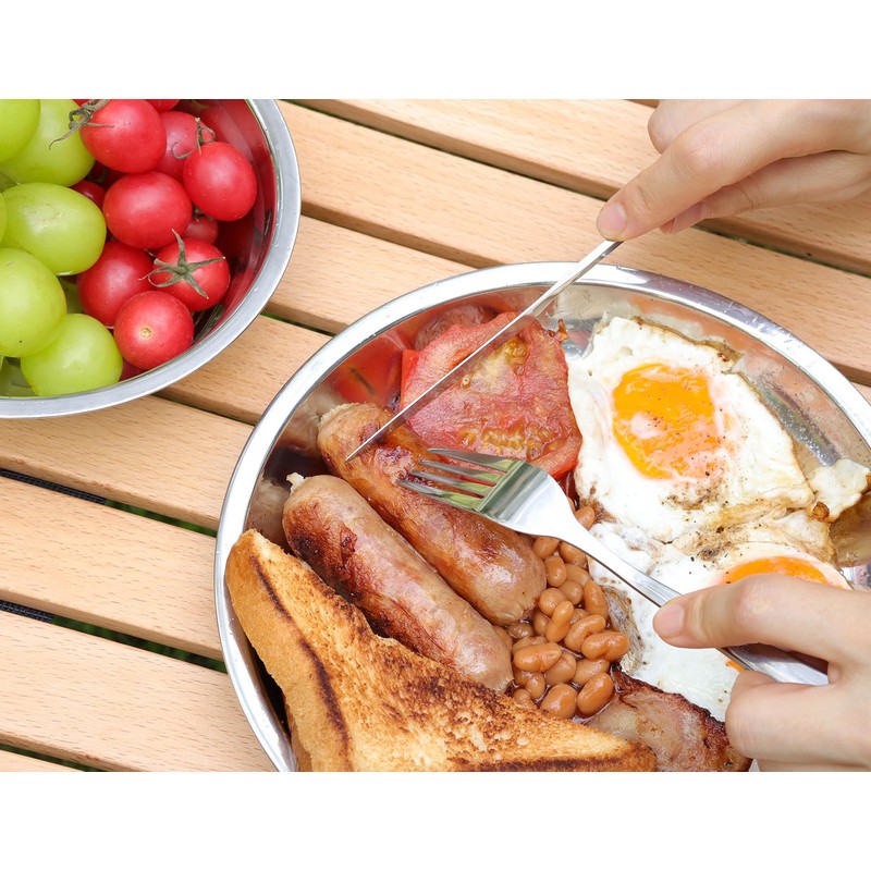 Lafuntar Camping Plate Bowl Cup Cutlery Set for 1, 8-Piece