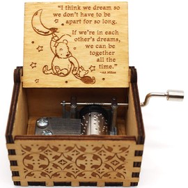 ukebobo Wooden Music Box - The Pooh Saying Music Box, Gift for Friend, Merry Christmas Music Box, New Year's Gifts - 1 Set