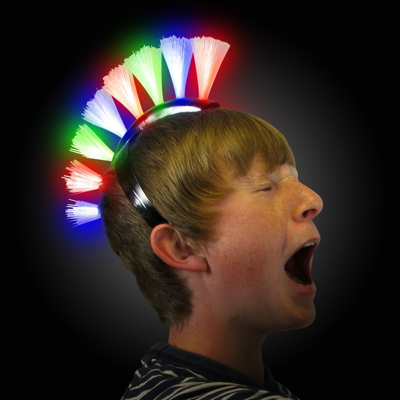 The Glow Company Light Up Flashing Punk Hair Mohawk (1