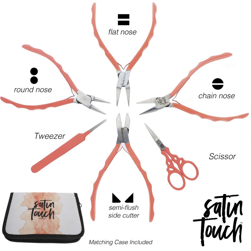 The Beadsmith 5.75" (145mm) Satin Touch 6-pc Plier Set &