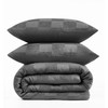 TRULY SOFT Textured Checkered Grey Full/Queen 3 Piece Comforter Set,
