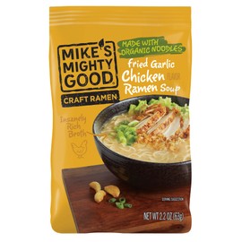 Mike's Mighty Good Ramen Chicken Noodle Soup Pillow Pack - Fried Garlic Chicken Instant Ramen Noodles - Organic Non-GMO - 2.2 Ounces - 7 Pack