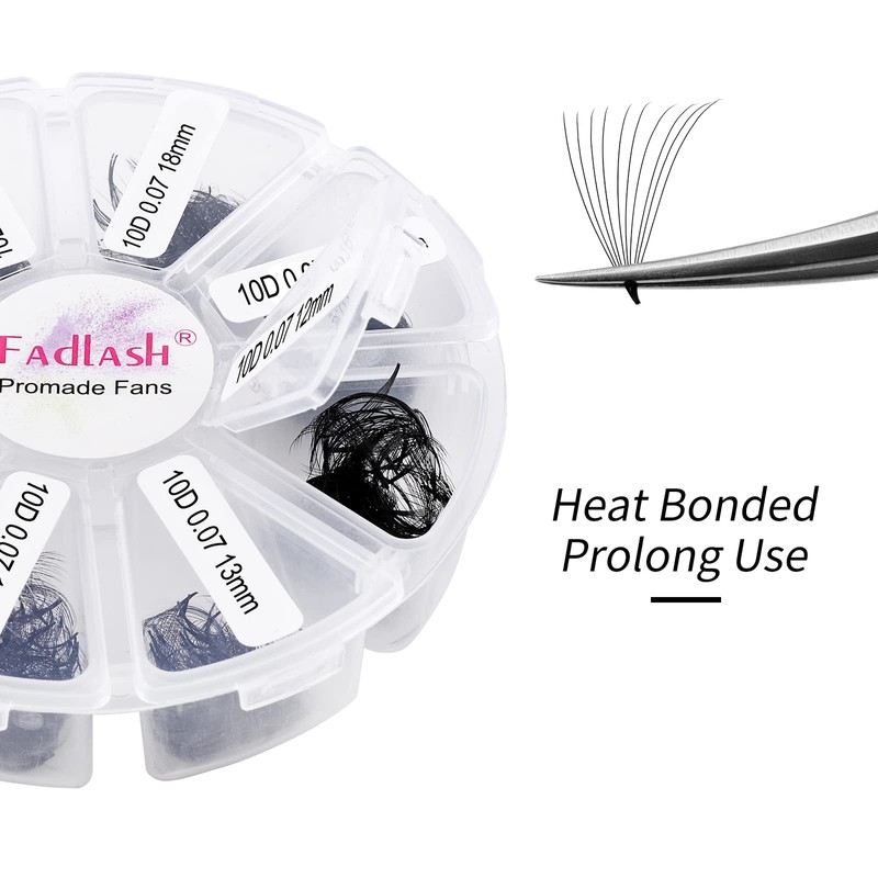 Fan Volume Eyelashes, 10D 0.07 C Curl, 11-18 mm Mixed,