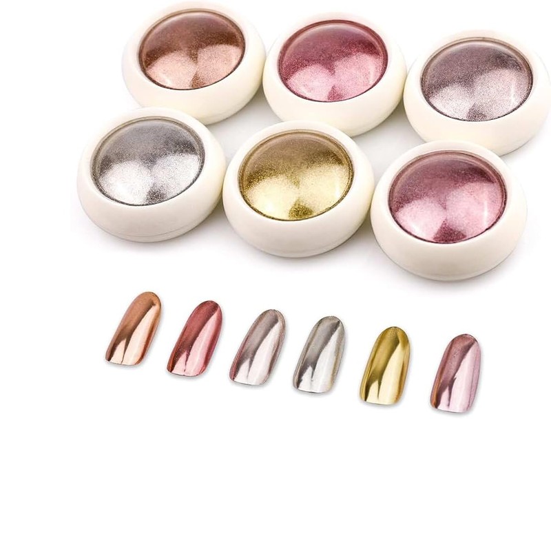 WUSJCOF 6pcs Nail Powder, Spiegel Effekt Chrome Pigmente für Nagelkunst
