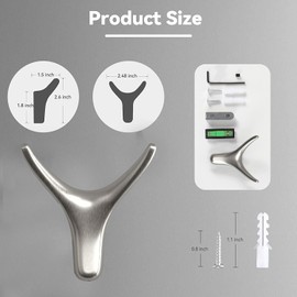 NETLKLA 4 Packs Towel Hooks,Coat Hook Cow Head Wall Hooks, Metal Heavy Duty Wall Hooks for Hanging Coats, Hats, Bags, Kitchenware and Towels in Living Room, Kitchen, Bedroom and Bathroom (Silver)