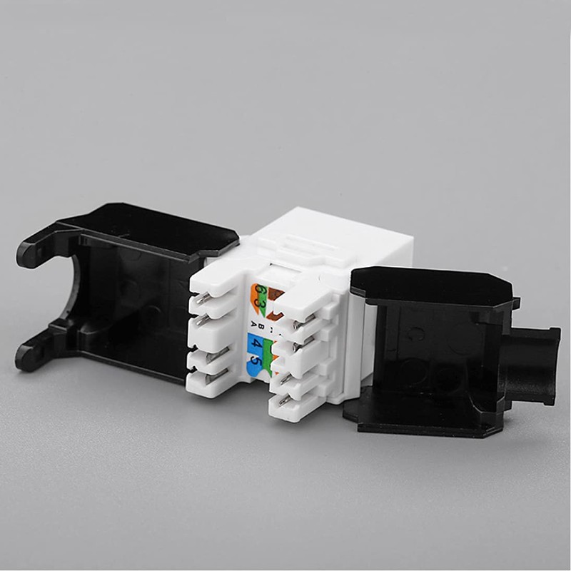 Greluma 6pcs 180 Degree RJ45 CAT6A Keystone Jack Toolless Keystone