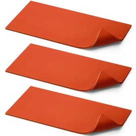 Pushglossy 3 Pcs Silicone Heat Press Cover Pad 1/8" x 4" x 8" Foam Press Mat Accessories Heat Resistant to 536°F Double Sided Use for Hat HTV Transfer Vinyl DIY Small Business(Red)