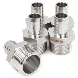 LTWFITTING Stainless Steel 316 Barbed Connector Male BSPT x Hose Barb Fuel Gas Water
