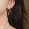 Heart Earrings for Women Hoops Gold Love Shaped Drop Dangle