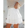 Aoudery Flowy Shorts for Women Boho Ruffled Tiered Skorts Casual