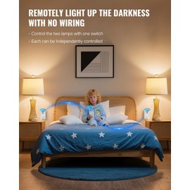 WILAWELS Remote Control Outlet Wireless Light Switch, Expandable and Removable Remote Outlet Switch Kit for Lamps, Fan, Home Appliance, 100ft RF Range, No Wiring, FCC Listed (1 Controller + 2 Outlets)