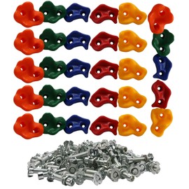 Amarine Made Climbing Holds-Rock Climbing Holds for Kids with Installation Hardware-Climbing Grips for DIY Rock Stone Wall (30-Pack)