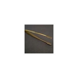 Showgard Stamp Tongs Professional Spade Tip - Gold Plated