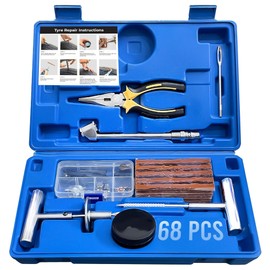 Tire Plug Kit Heavy Duty - 68 Pcs Professional Tire Repair Kit to Fix Punctures and Flats - Universal Tire Plug Repair Kit for Car, Truck, Motorcycle, ATV, Tractor and RV - Quick and Easy Repair