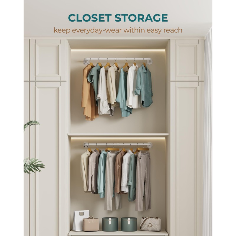 OROPY Industrial Pipe Clothes Rack Wall Mounted Set of 2,