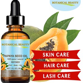 Botanical Beauty Papaya Seed Oil. 100% Pure/Natural/Undiluted/Refined Cold Pressed Carrier Oil. 4 Fl.oz.- 120 ml. For Skin, Hair And Lip Care.