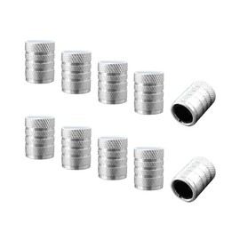 Ziciner 10 PCS Car Tire Valve Stem Caps, Anodized Aluminum Wheel Stem Covers, Corrosion Resistant Car Tire Air Caps, Vehicle Exterior Accessories for Car, Truck, Motorcycle, Bike (Silver-10 PCS)