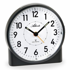 Atlanta Large Radio Alarm Clock Analogue Light Snooze Crescendo Numbers – 1843/7 (Black)