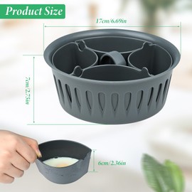 2-in-1 Egg Boiler Egg Holder Poacher Insert, Egg Poacher Egg Boiler 4 Poached Eggs and 6 Boiled Eggs, Compatible with TM31, TM5, TM6, Accessories for Thermomix Cooking Basket and Egg Boiling (17 x 17