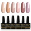 Shining She Semi-Permanent Nail Polish, 6 Colors Nude Beige Champagne