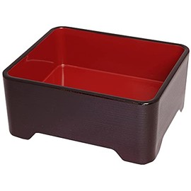 Fukui Craft Una Crate, Heat Resistant, Made in Japan, Dishwasher Safe, Wood Grain Bowl, Vermilion Coating (Parent)