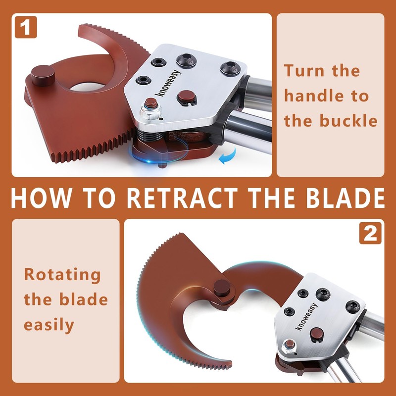 Knoweasy Heavy-Duty Ratcheting Cable Cutters: Efficient J40 Wire Cutter for