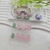 Short Press on Nails Oval Fake Nails Green Nails Press