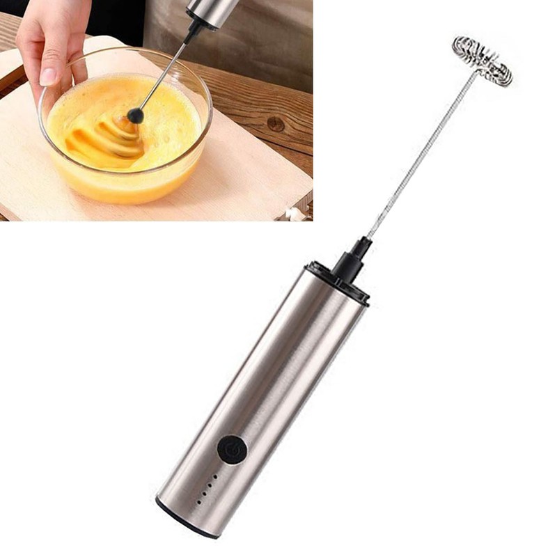 Mini Electric Stirrer Multifunction USB Rechargeable 3 Speeds Adjustable Cordless